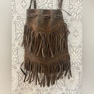 Leather suede vintage bag fringe distressed boho hippie 60s 70s vibe festival